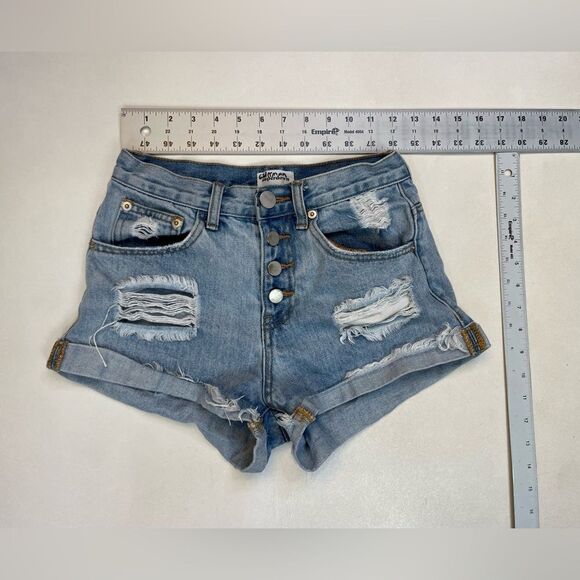 SUPERDOWN Denim Jeans Women Size 24 Blue Distressed - Picture 4 of 4